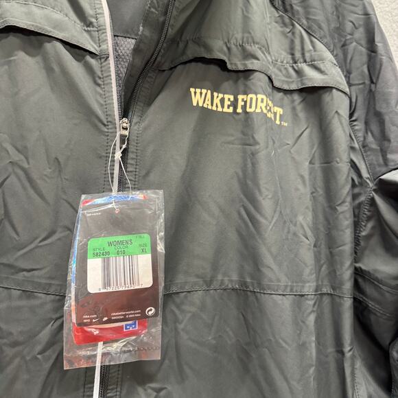 Wake Forest Jacket Womens XL Black Windbreaker Full Zip Nike NCAA Official NEW - Picture 4 of 10